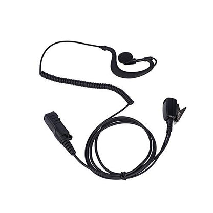 Xpr 3500e G Shape Earpiece Headset Mic PTT, 2 Pack | G-hook earpiece with PTT mic; PU cable. Fits Motorola XPR3500e, XPR3300e, XPR3000 MOTOTRBO radios