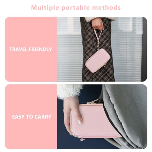 Supmay Hard Carrying Case Compatible with Nintendo DS Lite NDSL, Gameboy Advance Games Storage Holder Travel Bag with Mesh Pocket for USB Charging Cable, Stylus, Earphones, Game Cartridge, Pink - color: Pink Star