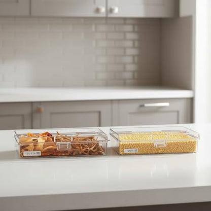 8 Pieces Rectangular Clear Plastic Organizer Box, 135 x 80 x 30 mm | 135 x 80 x 30 mm, Hinged Lids, For Small Items, Craft Projects - size: 135 x 80 x 30 mm