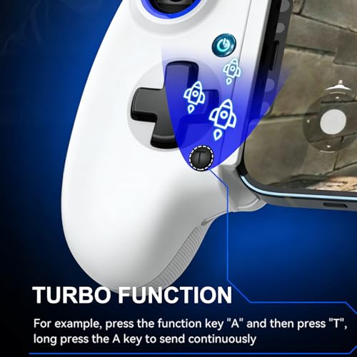 Phone Controller for iPhone, iPad, Android Phone, Tablet, PC, Switch 2, Mobile Game Controller with Hall Trigger, Turbo, Programming, Vibration, Wireless Handheld Gamepad Play Streaming, Cloud Gaming - color: White