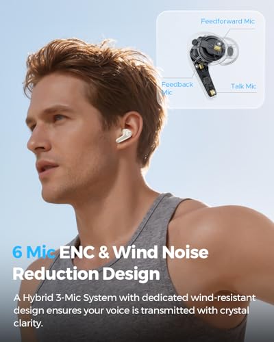 SoundPEATS C30 - True Wireless Earbuds - Bluetooth Headphones 6.0 - Beige | Hybrid ANC LDAC Hi-Res Audio 52H Playtime -52dB Adaptive Noise Cancelling 6-Mic Clear Call 12mm Driver Multi-Point IP54 - color: Beige