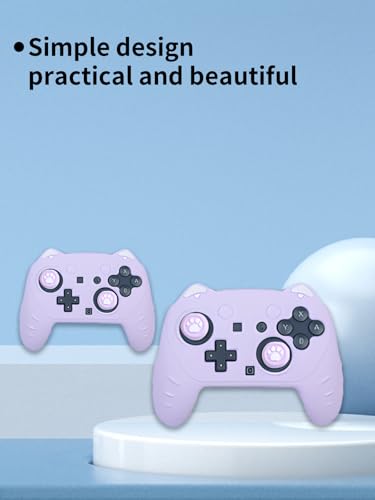 Case for Nintendo Switch 2 Pro Controller,UYRUREL Premium Sillence Material,Shock-Absorbing and Anti Drop Protection Soft Shell,with Stickers and Thumb Grips,Purple. - color: Purple