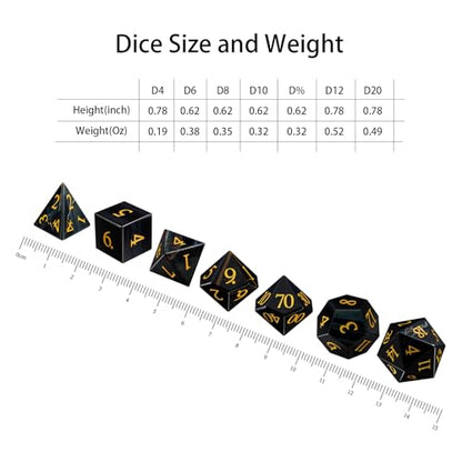 Natural Blue Tiger Eye Stone Dice Set, Hand Carved Polyhedral Dice for DND, RPG, Tabletop Games - color: Dice-violet