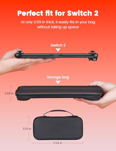 MOGOOD Carrying Case for Nintendo Switch 2 (2025) 10 Game Cartridges | Water-Resistant Slim Protective Case Hard Shell Travel Bag, For Console & Accessories - size: Small