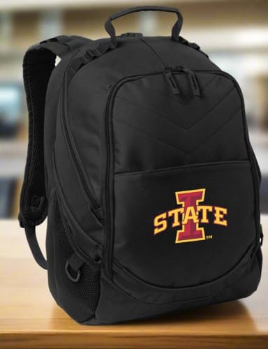 Broad Bay Iowa State Backpack | Official ISU Cyclones Logo, Padded Laptop Computer Section, Premium 600 Denier Nylon Fabric, - color: 블랙.