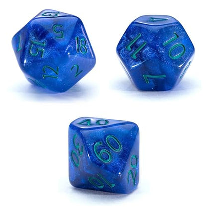 Gake Keeper Games & Dice: Sui Generis Dice - Astral Dragon - Indigo - 7 pc Resin Dice Set, Holographic Glitter, 4 Layers, Role Playing Games Accessory - style: Astral Dragons