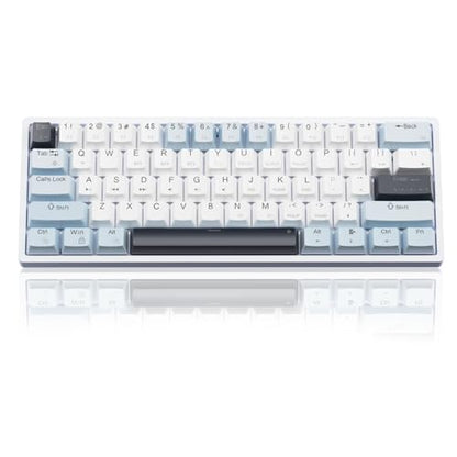 SOLAKAKA SK961 Wireless Mechanical Keyboard with RGB Backlight,Tri-Mode BT5.0/Wired/2.4GHz 60 Percent Wireless Gaming Keyboard,Red Switch - color: SK961-whiteblue-redswitch