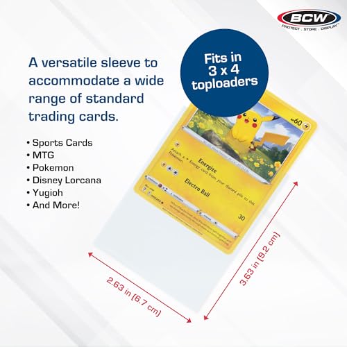 BCW Standard Penny Sleeves – 500 Count | 2-5/8" x 3-5/8" Crystal Clear, Acid-Free | for Trading Cards – Baseball, Basketball, Football, Hockey, Pokémon, MTG - color: 500 Pack