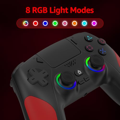 Akalyptra Wireless Controller for PS-5/PS-5 Pro/Slim/PC with Turbo/Macro/Combo, Hall Effect Controller for PS-5 Support Dual Vibration, 3.5mm Headphone Jack, 6-Axis LED Gamepad with Speaker - color: Black