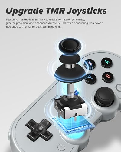 8Bitdo Pro 3 Bluetooth Controller with TMR Joysticks (Gray) | Swappable ABXY Buttons, Pro Back Buttons, Hall Triggers, Charging Dock, for Switch/Switch 2, Windows, Apple, SteamOS, Android - color: Gray, size: Pro 3