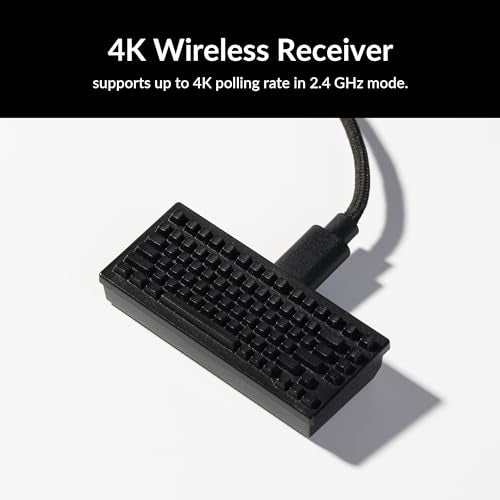 Keychron M3 Mini 4K Wireless Bluetooth 5.1/2.4 GHz/Wired Optical Mouse, Ultra-Lightweight 55g Programmable PixArt 3395 Sensor with up to 26,000 DPI/ 650 IPS for Windows Mac Linux - Black - color: Black, style: 4000Hz Polling Rate