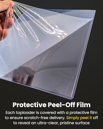 16x20 Toploader Poster Sleeves, 10 Pack Plastic Poster Sleeves 47PT | 15 Mil Rigid PVC Plastic Poster Protectors for Art Prints, Photos, Documents, Display & Storage, Blue Tint & Protective Film