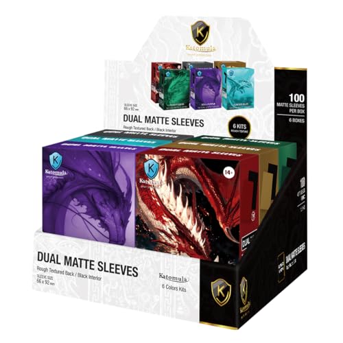600PCS MTG Card Sleeves, Katomula 6 Colors Dual Matte Card Sleeve with Black Interior & Smooth Shuffle, Standard Size Deck Card Sleeves for MTG, PKM, TCG and Game Cards - color: 6 Colors