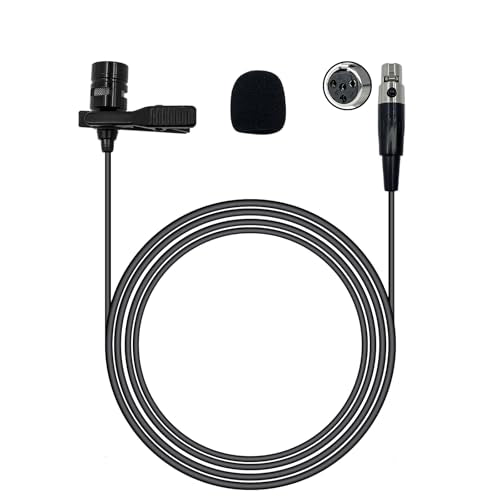 Lavalier Lapel Microphone Compatible with Shure KCX, PGX, BLX, SLX, GLX, ULX, QLX, FP, L1, LX1, SC1, U1, UC1, UT1, T1 Wireless Transmitter Unidirectional Condenser Mic (Mini XLR TA4F 4 Pin Plug) - size: Mini XLR TA4F 4 Pin Plug (Shure)