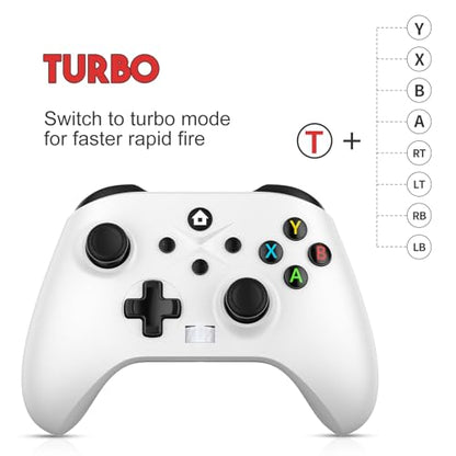 Dinosoo 2 Pack Wireless for X-box Controller Series X|S, X-box One & Windows 10/11, PC Steam Games, Built-in Battery Dual Vibration Turbo Macro Function, with 2.4GHz Adapter Red+White - color: Green+White