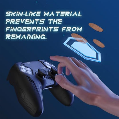 PlayVital 2 Pack Silicone Skin Set for PS5 Controller - Charging Dock Compatible, Full Protection Case with Futuristic CyberMech Design, Soft Cover with Thumb Grips & Stickers - Black - color: 2 Black