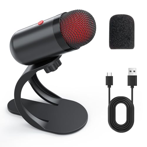 LIANGSTAR USB Computer Microphone, Podcast Mic Desktop with Mute Button for Recording Streaming, Color Change, Omnidirectional Condenser, Plug and Play with Stand for PC, Laptop, Mac, YouTube - color: Colorful