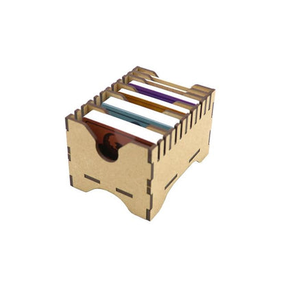 The Broken Token Game Organizer Compatible with Flamecraft - Wooden Game Organizing Box with Multiple Trays