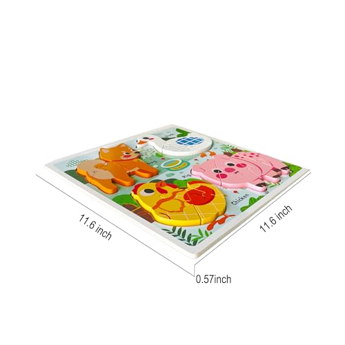 Learning Farm Animal Jigsaw Puzzles for Toddlers, Gifts for 2 3 Years Old Girls Boys,Wooden Montessori Puzzle 2-4, Toddler Toys Educational Toys Kids Ages 1-3 - color: Farm Animal