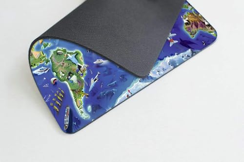 Square Mouse Pad World map,Gaming Mouse Pads for Desk,Soft Computer Waterproof Non-Slip Mouse Mat - color: World map