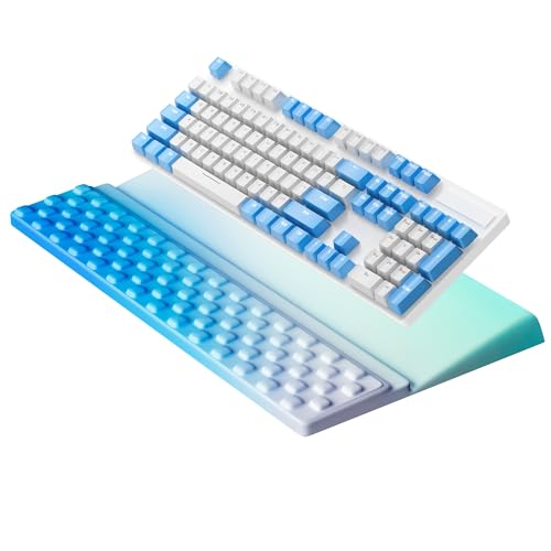 Ospelelf Keyboard Wrist Rest, Ergonomic Memory Foam Wrist Support for Typing & Gaming, Tilted Keyboard Pad, Aesthetic Desk Accessories for Office, Relief for Carpal Tunnel & Wrist Pain, Blue - color: Blue