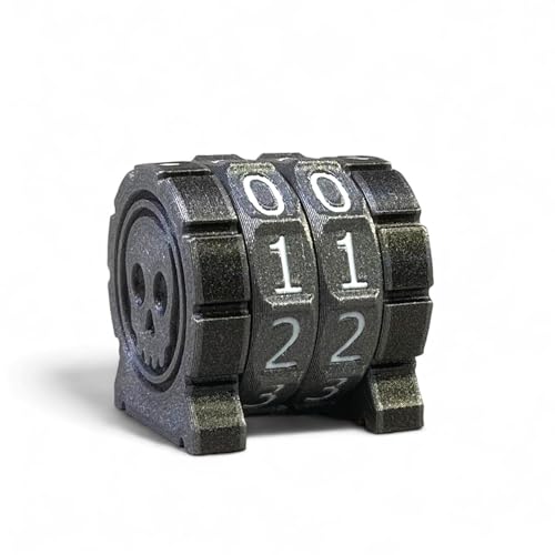 Life Counter Health Tracker for Board Games, TTRPGs, and Card Games with Skull Symbol, Compatible with MTG, 2 Gray Wheels with White Numbers - color: 2 Gray Rings+white Numbers