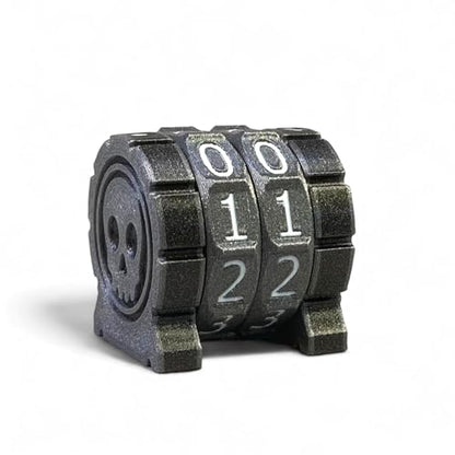 Life Counter Health Tracker for Board Games, TTRPGs, and Card Games with Skull Symbol, Compatible with MTG, 2 Gray Wheels with White Numbers - color: 2 Gray Rings+white Numbers