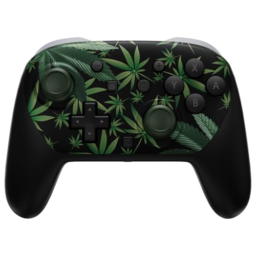eXtremeRate DIY Replacement Faceplate Shell for Nintendo Switch 2 Pro Controller, Custom Front Housing Case, Thumbsticks and Screwdriver Tools for Switch 2 Pro Controller - Green Weeds - color: Green Weeds