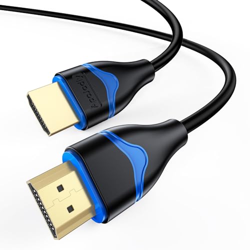 4K HDMI Cable 8FT, HDMI to HDMI Cable 8 Foot High Speed HDMI 2.0 Cord 4K 60Hz, 2K 1440P, 1080P, HDR, HDCP 2.2, ARC, 3D Compatible for Laptop, Monitor, HDTV, PC, PS5/PS4/PS3, Blu-ray and More - size: 8FT