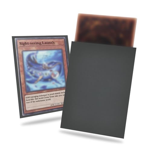 200 Pack Card Sleeve Compatible with Yu-gi-oh Card Sleeve Japanese 62x89mm | Grey Small Card Sleeves Photocard Sleeves, Back Textured Perfect Shuffling, Protect Your Japanese Sized Never Tear - color: Dark Grey