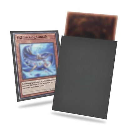 200 Pack Card Sleeve Compatible with Yu-gi-oh Card Sleeve Japanese 62x89mm | Grey Small Card Sleeves Photocard Sleeves, Back Textured Perfect Shuffling, Protect Your Japanese Sized Never Tear - color: Dark Grey