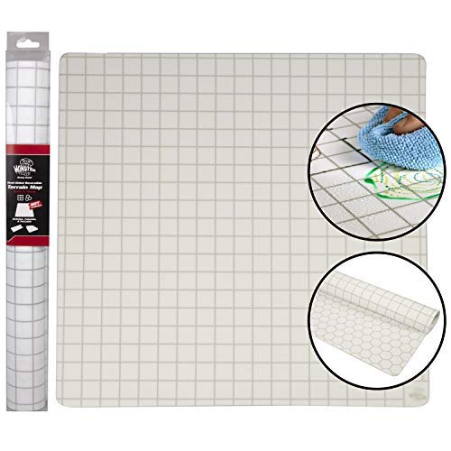 Double-Sided Role Playing RPG Game Mat- Reversible Silicone Battle Matte Grid w Hexes and Squares- XL 20"x20"-Foldable, Rollable, Wet Eraseable - Made for D&D Dungeons Dragons, Pathfinder and More | Foldable Silicone Battle Map, Wet Erase and Rollable, fo