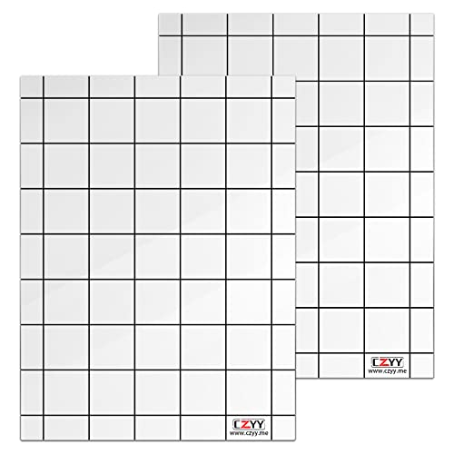 CZYY Acrylic RPG Game Mat, 2 Clear Battle Map Boards with 1" Grid Overlay | 1 in Grid for Miniature Battles, Portable 7 x 9 in Size, Wet & Dry Erase Surface, Modular for Larger Maps - color: Square Grid