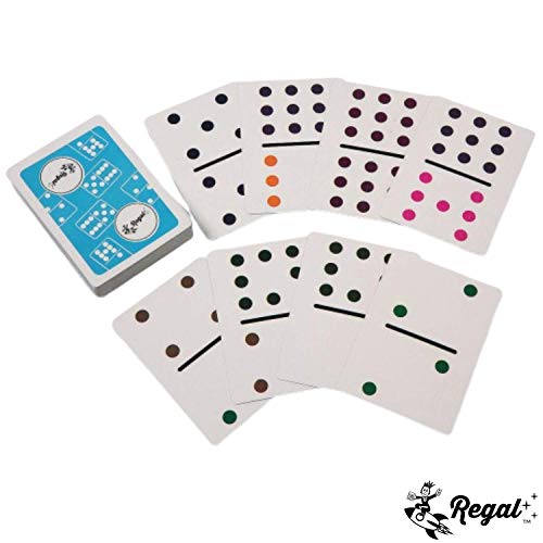 Regal Games - Double 9 Domino Playing Cards - Colored Dots Deck - Family-Friendly Domino Card Game - 2-8 Players - Ages 8+ - 55 Card Deck - 3.5” x 2.5” - color: Double 9 Dominoes