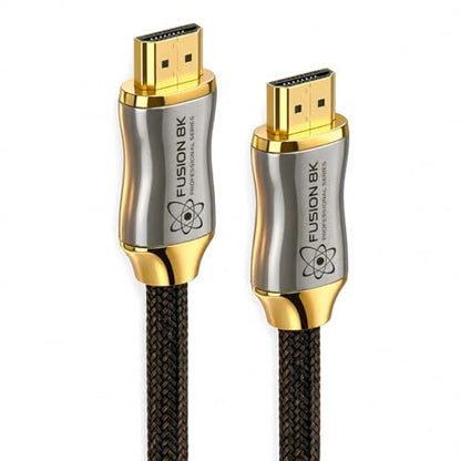 Fusion8K Certified HDMI 2.1 Cable 48Gbps 10 Feet - 10K 8K@60Hz 4K@120Hz 144Hz | eARC HDR10 Dolby Vision HDCP 2.3 | Braided Cord for PS5, Xbox Series X, Apple TV 4K, Roku, OLED TV - size: 10 Feet