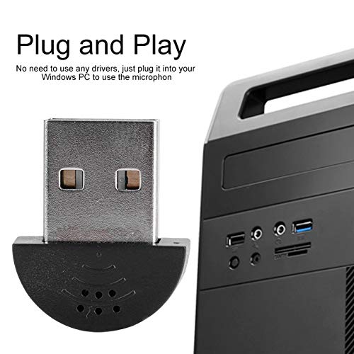 Mini Omnidirectional USB Computer Microphone,2 Meters Range,Plug and Play for Laptop PC, Podcasting, Gaming,Conference, Livestream, Desktop Mic(black)