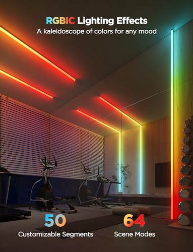 Govee RGBIC LED Strip Lights 16.4ft with Covers,Smart Control, APP, WiFi | Work with Alexa, Google Assistant, Matter, Smarthings, Diffuser Channel with LED Lights for Bedroom, Skirting Lines, Cabinet - size: 16.4ft