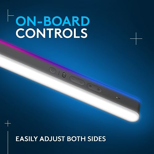 Logitech G Litra Beam LX 프리미엄 양면 RGB LED 스트리밍 키 라이트, 트루소프트, 스트리밍, 방송, LIGHTSYNC, 블루투스, USB, PC/맥용 - 그래파이트 | 블루투스 - style: RGB