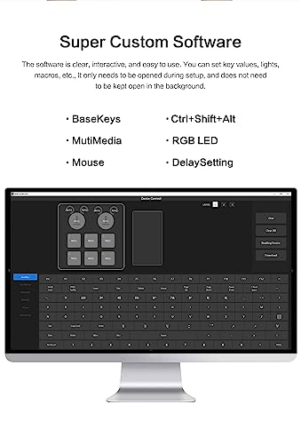 6 Key 2 Knob Macro Keyboard - Programmable Wired/Bluetooth /2.4G Receiver One Handed Gaming Keyboard With Software Macro Keys, Hot-Swap Switch RGB For Photoshop, Gaming
