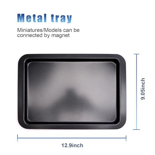 Miniature Storage Case for Display, 17"x13.7"x15.2" Large Capacity for Warhammer 40K，Aluminum Alloy Frame & 5-Layer Steel Trays & Double Locks, Board Game Transport & Collection Event Use