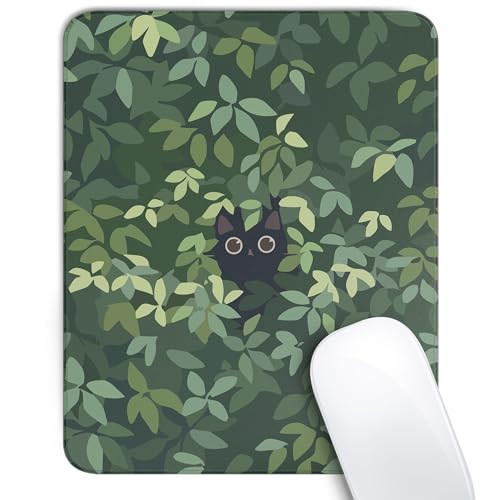 Anime Black Cat Square Mouse Pad,Cute Cat Mouse Pads for Wireless Mouse Desk Accessories,10"X8"Travel Mousepad with Non-Slip Rubber Base, Stitched Edge Mouse Pads for Desk,Computers,Laptop,Office Home - color: S-12