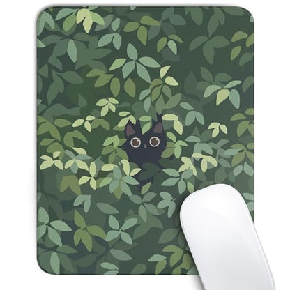 Anime Black Cat Square Mouse Pad,Cute Cat Mouse Pads for Wireless Mouse Desk Accessories,10"X8"Travel Mousepad with Non-Slip Rubber Base, Stitched Edge Mouse Pads for Desk,Computers,Laptop,Office Home - color: S-12
