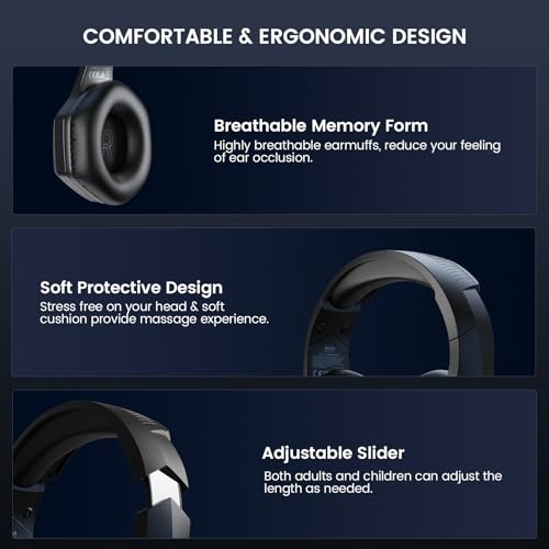 EKSA 2.4GHz Wireless Gaming Headset for PC, PS4, PS5, Gaming Headphones with Noise Cancelling Microphone, 7.1 Surround Sound, 36Hr Battery, RGB, 3.5mm Wired Computer Headset - color: Black