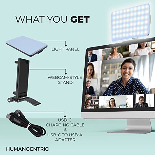 HumanCentric Video Conference Lighting Kit, Camera Light for Zoom Meetings, Streaming Video Face Light, Easy Setup for Remote Work, Computer Monitor or Laptop Light for Video Conferencing