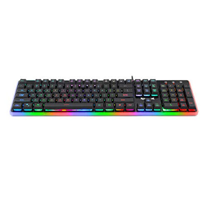 Redragon K509-RGB PC Gaming Keyboard 104 Key Quiet Low Profile RGB Keyboard Backlit Dyaus Pro Mechanical Feel Keyboard for Windows PC (with Edge Side Light Illumination)