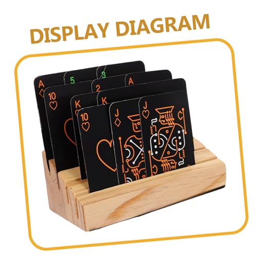 Kisangel Stylish Wooden Playing Card Holder for Easy Viewing Game Card Rack Poker Storage Compact Design