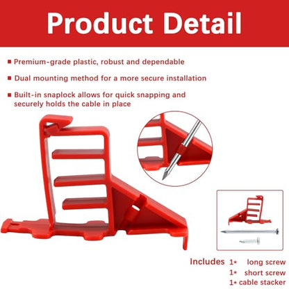 80PCS Multi Cable Staples,Non-Metalic Cable Staple Clips with Steel Nails,Insulated Plastic Wire Stackers for Easy & Tidy Electrical Wire Management