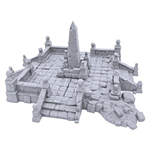 EnderToys City Ruins (Central Square) - DND Terrain - 28mm Scenery for Tabletop Miniatures