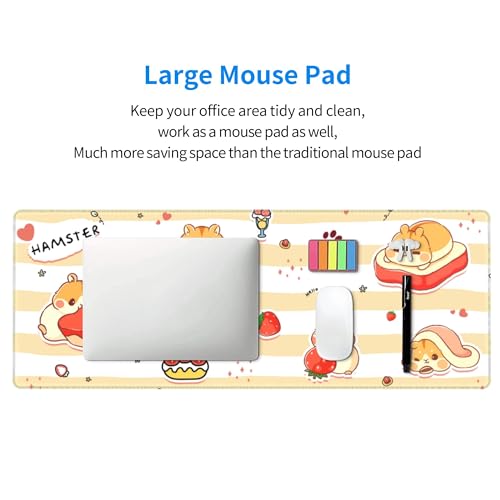 Cute Hamster Mouse Pad XL Large Mousepad Non Slip Rubber Base Desk Mat for Laptop Computer Gaming 31.5" X 12" - color: Cute Hamster