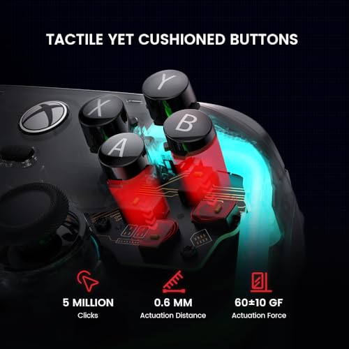 GameSir Kaleid Wired Controller for Xbox Series X|S, Xbox One,Windows 10/11 & Steam, Plug and Play Gaming Gamepad, Transparent Video Game Controller with Hall Effect Joysticks/Hall Trigger - size: Kaleid